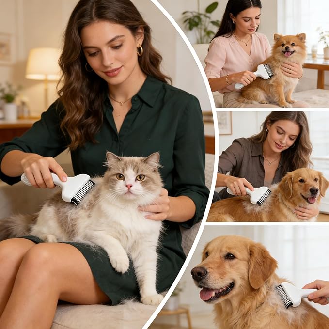 Cat Brush for Shedding - Gentle Self Cleaning Pet Supplies | Cat Short Hair Brush Dematting Comb,for Long Short Bathing Dematting All Breeds Daily Indoor Home