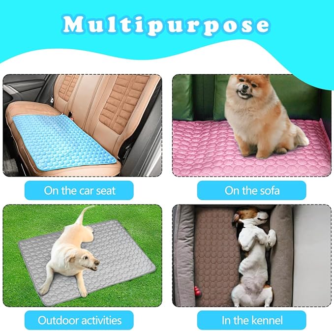 Dog Cooling Mat for Dogs, Pet Cooling Pad Bed for Dog Easy Washable for All Types of Pets and Perfect for Both Indoor and Outdoor Use, Including Car Seats 40" x 28"