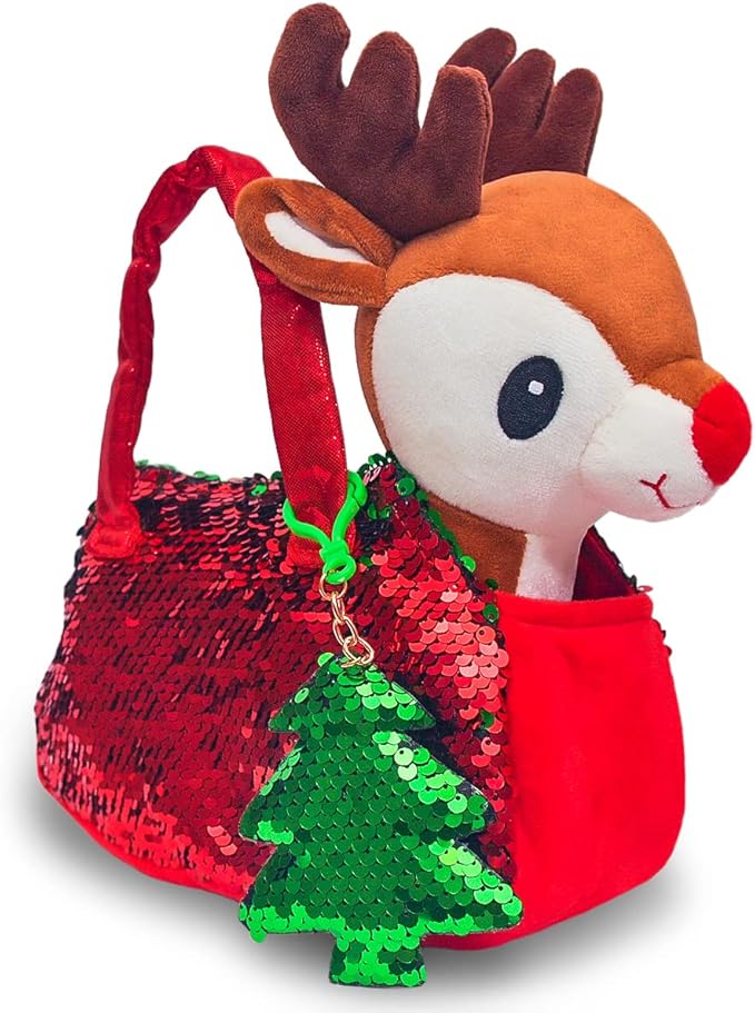 Little Jupiter Plush Pet Set - Includes Reindeer Stuffed Toy with Purse for Age 4-5 - 6-7 yrs - Christmas Stuffed Animal - Gifts for Girls - Stuffed Animals - Toys plushie (Reindeer)