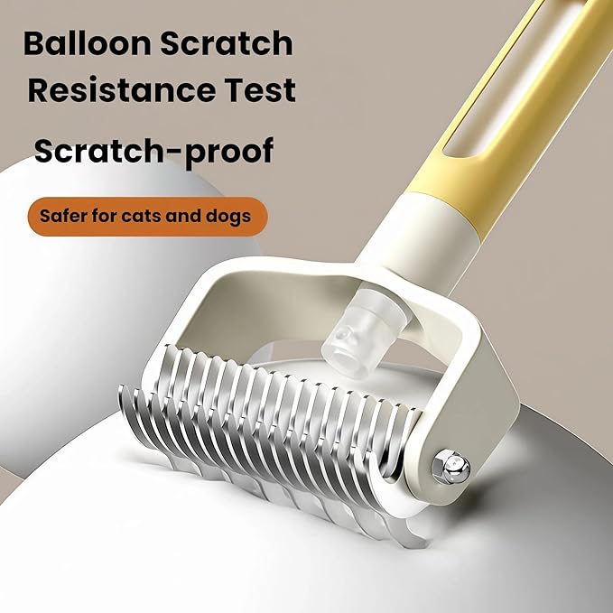 Pet Spray Comb, Newly Upgrade Hair Removal Tool, Gentle Rounded-Tip Cat Dog Grooming Spray Brush with Mist for Long/Short Hair Cats and Dogs(Yellow)