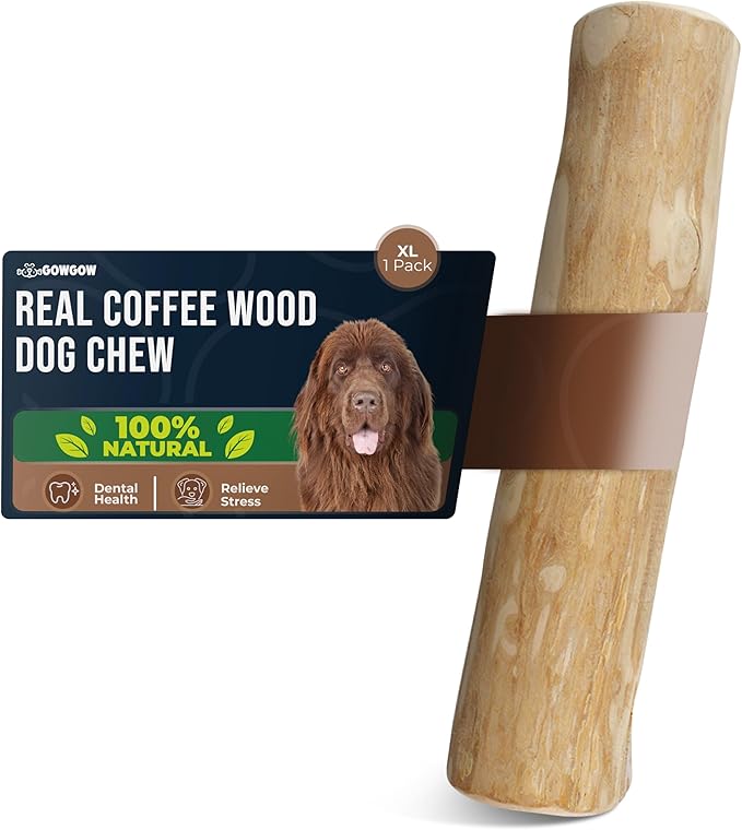 Real Coffee Wood Dog Chew Sticks Extra Large 10"+, 100% Natural Wood Chew Toy for Dogs, Stress Relief & Teeth Cleaning for Large Dog Breeds Over 101 lbs