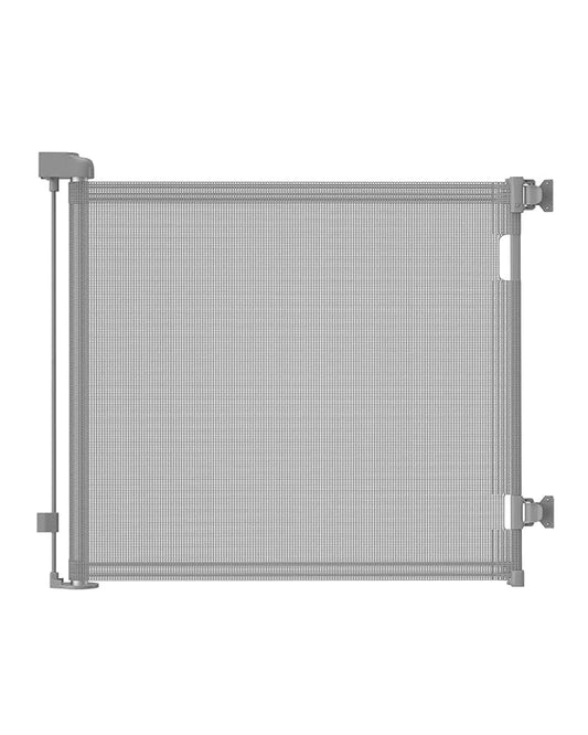 Retractable Baby Gate for Doorways and Stairs, Mesh Safety Gate for Pet, Indoor & Outdoor Use, One-Hand Operation, Easy Installation, 33.6" Tall, Expands to 55" Wide（Grey,33.6"x55")