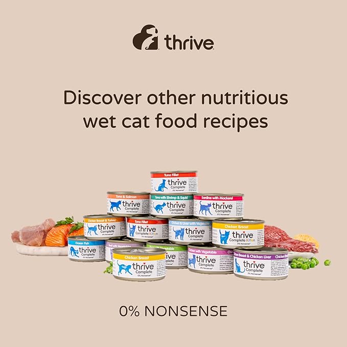 thrive Complete 100% Natural Multiple Flavors Food for Cats (6 Packs, Chicken Breast)