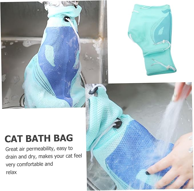 Breathable Cat Grooming Bag Three Multi-Function Washing Nail Trimming for Kittens Scratch-Resistant Design for Bathing Ear Cleaning Random Style