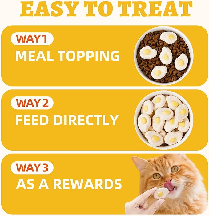 Wellix Sunny Bites Freeze Dried Chicken Treats for Cat&Dog - Healthy Cat Treats for Indoor Cats -Supports Immunity&Gut Healthy for Training Kitten Snack or Puppy Treat 3.5oz