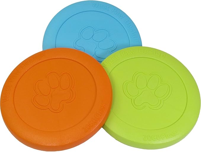 West Paw Zogoflex Zisc Dog Flying Disc, High Flying Aerodynamic Disc for Dogs Puppy – Lightweight, Floatable Disc for Fetch, Tug of War, Catch, Play – Doubles as Food/Water Bowl, Small 6.5", Aqua Blue