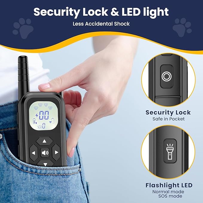 Wireless Dog Fence, Electric Fence for Dogs,Training Collar with Remote Control 3800FT Range, Portable Dog Perimeter Collar with 3 Training Mode Flash Light & Waterproof 2Pack