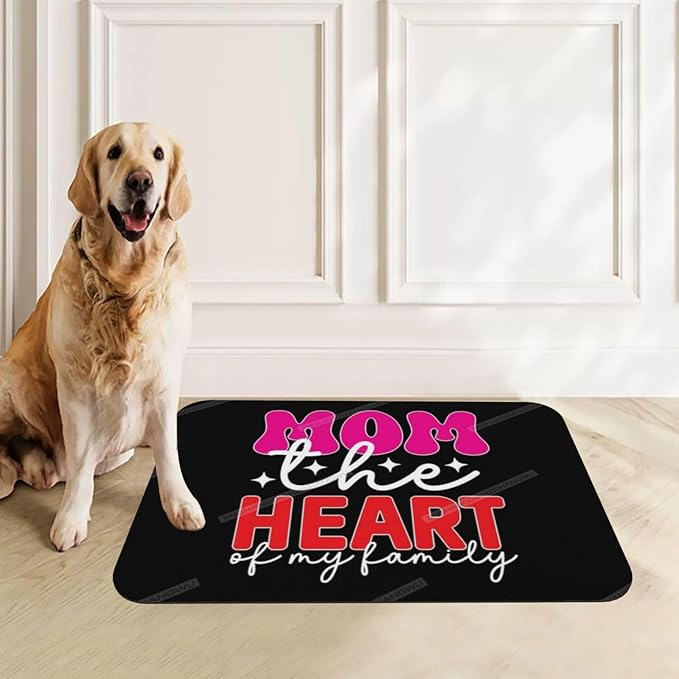 Pet Feeding Mat for Dogs Cats Happy Mother's Day Floral Gift for Mom Jz Absorbent Dog Food Mat Non-Slip Waterproof Placemat Quick Dry Pet Supplies Bowl Mats