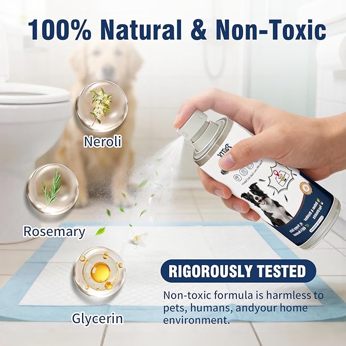 Potty Training Spray for Dogs, Go Here Dog Potty Training Spray & Dog Pee Spray, Puppy Potty Training Aid for Housebreaking, Natural Indoor & Outdoor Use, Blue