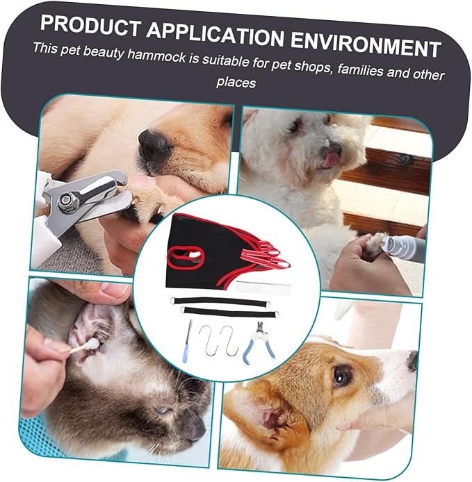 Dog Cat Grooming Hammock Nail Trimming Harness PET Hanging Grooming Supplies for Small and Medium Pets Easy to Use Tool