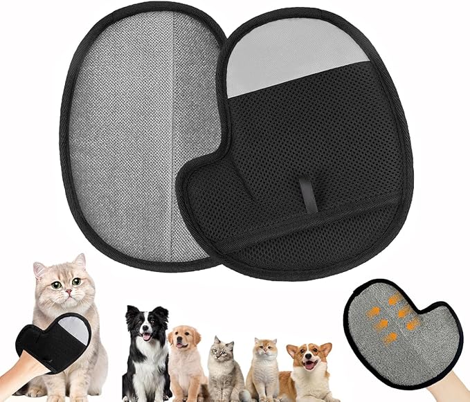 Electrostatic Pet Hair Removal Gloves,2025 New Upgraded Reusable Washable Grooming Gloves for Furniture, Couch, Carpet, Car Seats, Upholstery, Bedding, Cats and Dogs,Static Removal Tool(1 PCS)