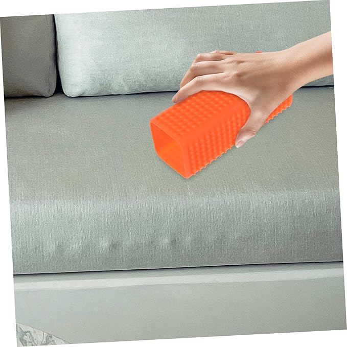 Silicone Pet Hair Remover Brush for Dogs and Cats Lint Cleaner for Carpets Sofas Clothes Cars Easy to Use Non-slip Grip Orange Color