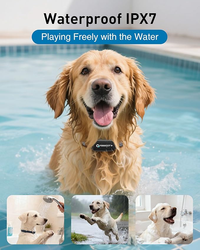 ABBIDOT Dog Shock Collar, 3300 FT Dog Training Collar with Remote, IPX7 Waterproof with 4 Training Modes, Rechargeable E-Collar for Small Medium Large Dogs (15-120 lbs)