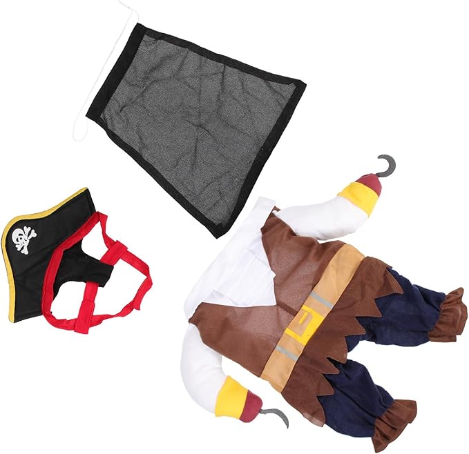 VILLCASE Pirate Dog Costume Halloween Cosplay Outfit Puppy Pirate Clothes Dog Apparel Pet Supply