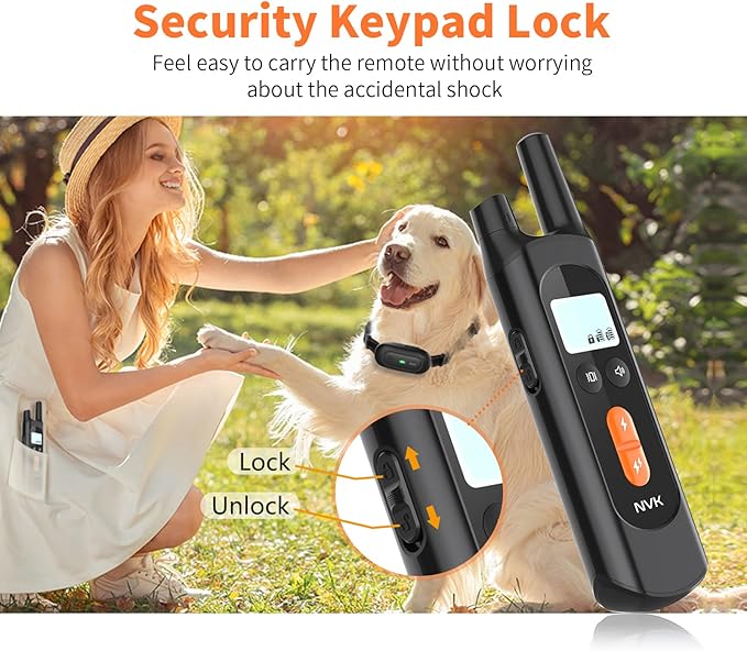 NVK Shock Collar for 2 Dogs, Dog Training Collar with Remote for Small Medium Large Dogs, Rechargeable Dog Shock Collar with Shock, Vibration, Beeps Modes, IPX7 Waterproof, Range up to 1600Ft