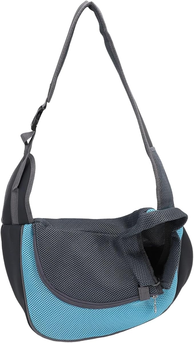 Pssopp Dog Supplies Breathable Puppy Sling Adjustable Neck Pet Carrier Purse for Outdoor Outings Camping Travel Small Cat Dog Sling Carrier, Travel (L)
