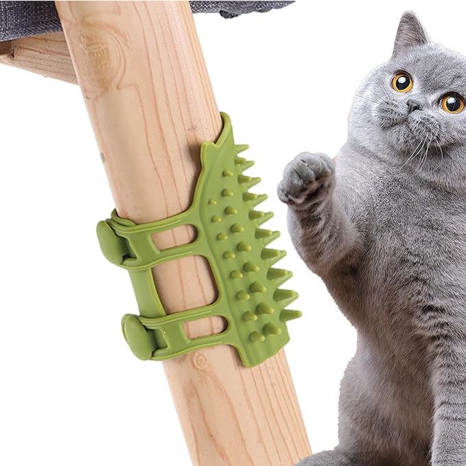 Cat Wall Brush - Selff Grooming Cat Brush, Adjustable Wall Corner Silicone Selff Scratcher | Cat Corner Brush, Portable Massage Brush, Soft Face Scratcher Brush for Dogs, Kittens, Puppies, Table Legs