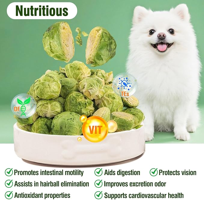 Natural Freeze-Dried Vegetable for Pets – Single Ingredient, Nutrient-Rich, Low-Calorie, Pure & Simple Digestive Crunchy Bites Snack for Dogs, Rabbits, Birds, Turtles & Guinea Pigs