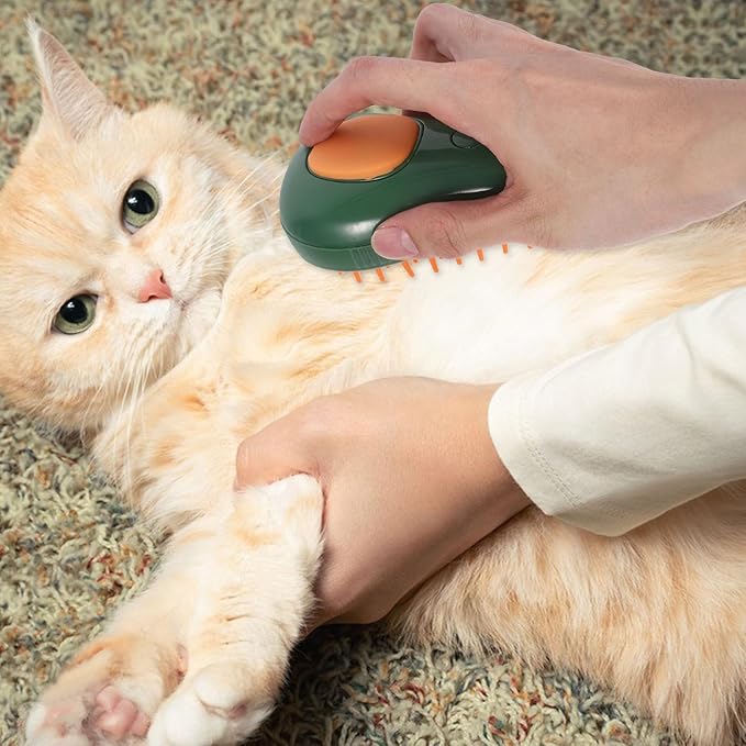 4-In-1 Avocado Spray Steam Cat Brush Multifunctional Pet Hair Steamer Comb for Indoor Cats and Dogs Grooming Bathing Supplies
