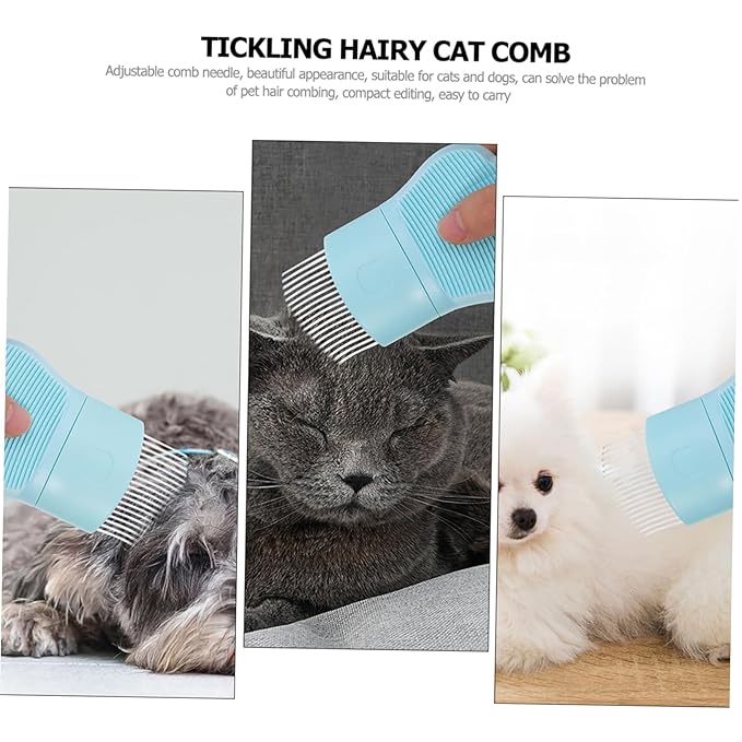 VICASKY PET Comb for Cats Adjustable Cat Grooming Brush Massage Function PET Hair Remover and Dematting Tool Ergonomic Design for Easy Use