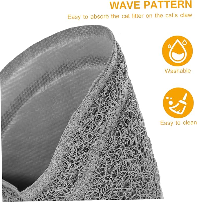 Cat Litter Box Mat PVC Cat Bowl Mat: Nonslip Waterproof for Litter Box That Ches - for Under Pet Food Bowl, 17.7 x 10.2 x 0.2 inch