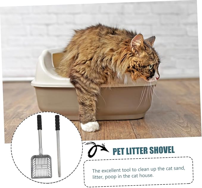 Long Handle Cat Litter Scooper Lightweight Cleaning Tool with Detachable Grip for Household Pet Store Use Suitable for Various Cat Litters