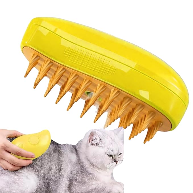 Cat Steamer Brush, Electric Cat Brush With Spray, Self Cleaning Steams Cat Brush, Multifunctional Dog Steamer Brush For Massage, 3 In 1 Cat Grooming Brush Pet Hair Removal Comb For Cat And Dog