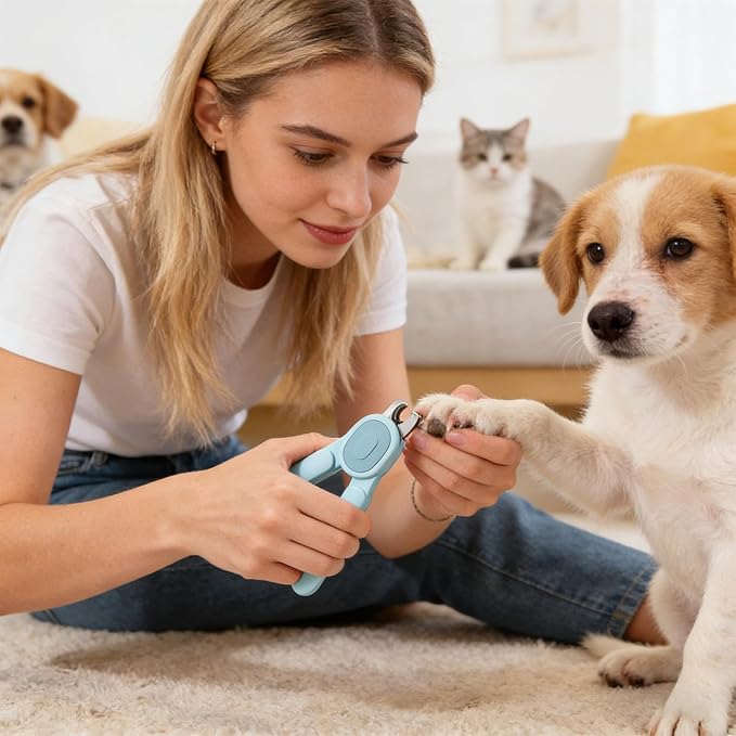 Dog Nail Clippers | LED Lighted Animals Grooming Tool | Nail Clippers for Small Dogs | for Medium Large Breeds Puppy Kitten Animals Home Bathroom Shelter