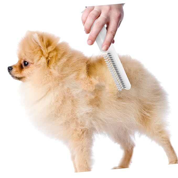 Mikikit Dematting PET Comb for Dogs Cats Detangling Grooming Brush for Shedding PET Hair Removal Tool Soft Grip Handle