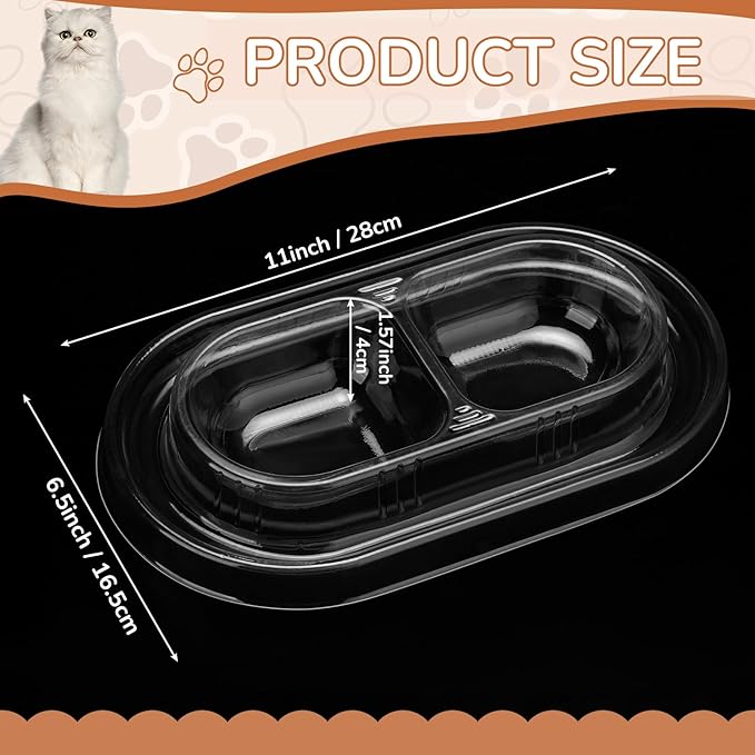 24 Pcs Disposable Pet Bowls Anti Ant Cat Dog Food Bowls Large Cat Wet Food Dishes Plastic Double Dish Water No Spill Non Tip Non Slip for Outdoor Pets Small Medium Size Dogs