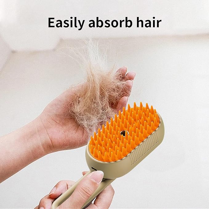 2 Pcs Pet Spray Massage Brush, Cat Hair Steam Brush for Shedding,Cleaning Pet Brush for Massage and Bathing with One Click Spray,Silicone Grooming Spray Comb with 360° Rotating Arm
