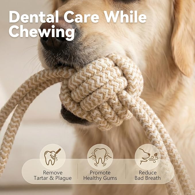 Puppy Chew Toys for Teething, Rope Toys for Dogs Training and Play, Durable Chew Rope for Small and Medium Breeds, L Size