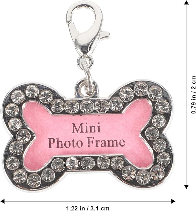 VOSAREA 2pcs Cute Pet Dog Id Tags Bone-Shaped with Pet Information Decorative Name Tags for Collars Pink Lightweight Supplies for Puppies and Cats