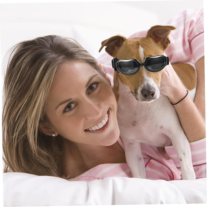 Dog Helmet and Goggles 2Pcs/Set Adjustable Chin Strap Dome Dog Helmet with Ear Hole Windproof Stylish Decorative Goggles Pet Supplies