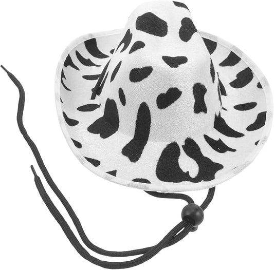 Toyvian Pet Cow-Print Hat Adjustable Summer Festival Dog Hat Cat Sun Protection Cap for Pet Supplies