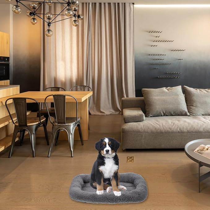 PRETYZOOM Waterproof Anti-Slip Pet Mat Thickened Grey Small Dog Bed Cushion Warm Floor Sleeping Pad for Puppies and Cats Home Pet Supply