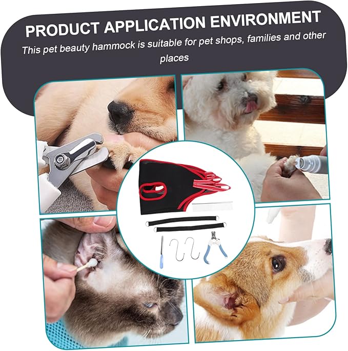 Kisangel Complete Pet Grooming Set Nail Clippers File Comb Sling for Large Dogs Cats Random Color