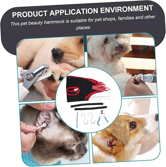 Kisangel Complete Pet Grooming Set Nail Clippers File Comb Sling for Large Dogs Cats Random Color