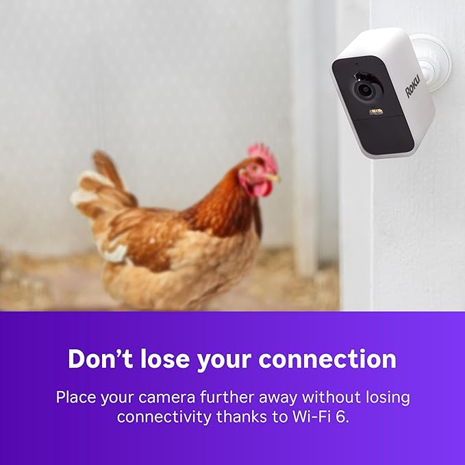 Roku Battery Camera for Home Security - New 2025 Weather-Resistant Indoor & Outdoor Wireless Camera & Pet Monitor with 1080p HD & Two-Way Audio - Rechargeable, Motion Detection & Wi-Fi (Pack of 2)