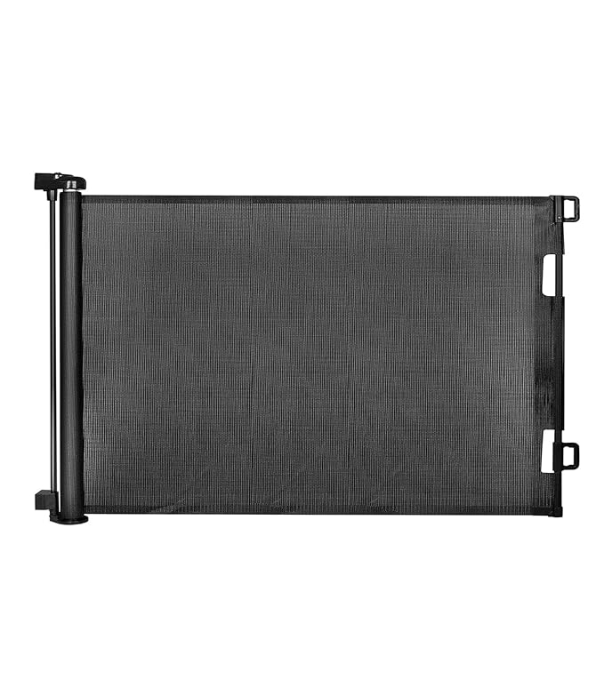 Retractable Baby Gates, Mesh Dog Gate for Doorways, 33.6" Tall, Expands to 71" Wide,Pet Safety Essential Fit for Baseboards, Wide Toddlers Gates for Hallways, Indoor & Outdoor,Black