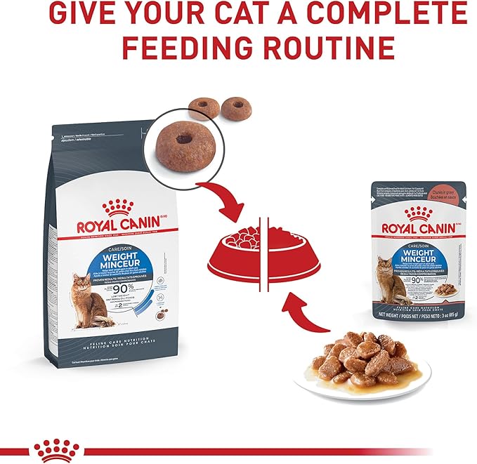 Royal Canin Feline Care Nutrition Weight Care Adult Chunks in Gravy Cat Food, 3 oz (Pack of 12)