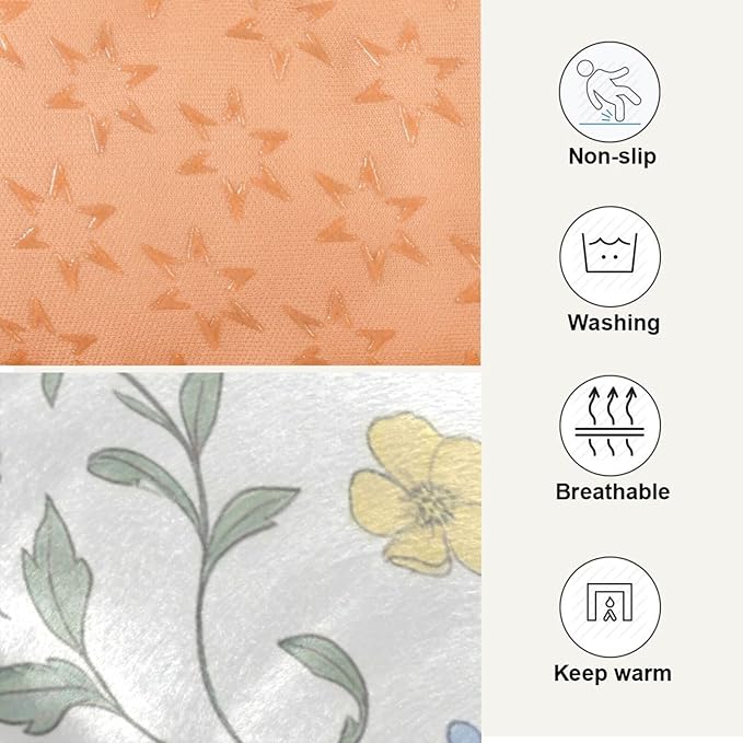 Dog Bed for Crate Washable Pet Sleep Pad, Floral Print Kennel Mat with Non-Slip Bottom, Soft Fluffy Supplies Pet for Dogs and Cats (24x18 inch)