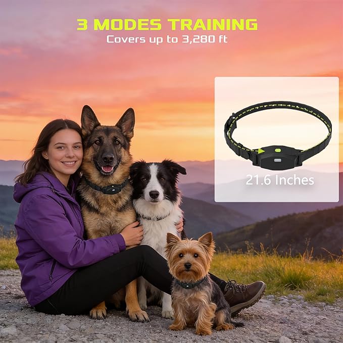 Dog Wireless Fence for Dog, 3 in 1 Adjustable Dogs Perimeter Collar Wireless Fence, Portable Waterproof Training Collar Rechargeable