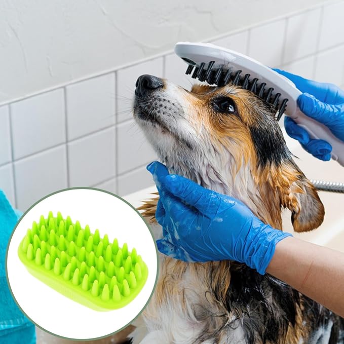 Pet Bath Brush and Cat Grooming Brush with Soft Bristles Portable for Dogs and Cats Bathing and Shedding Care