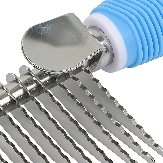 Dematting Comb for Cats - Ergonomic Gentle Metal - Cat Hair Brush Undercoat Detangling Comb - for Small Medium Long Short Puppy Kitten Home Indoor