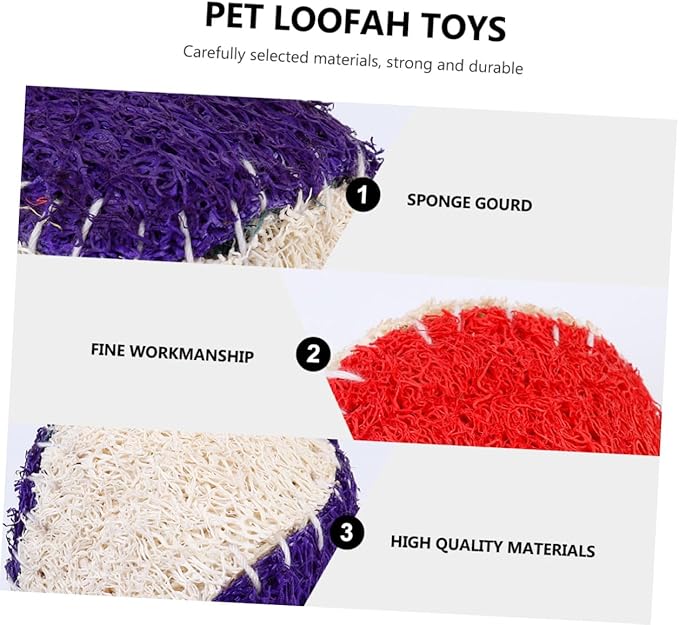 IMIKEYA 2pcs Dog Chew Natural Loofah Tennis Balls Sturdy Puppy Chewing Training Supplies Interactive Pet Balls for Dog Play and Fetch Random Color