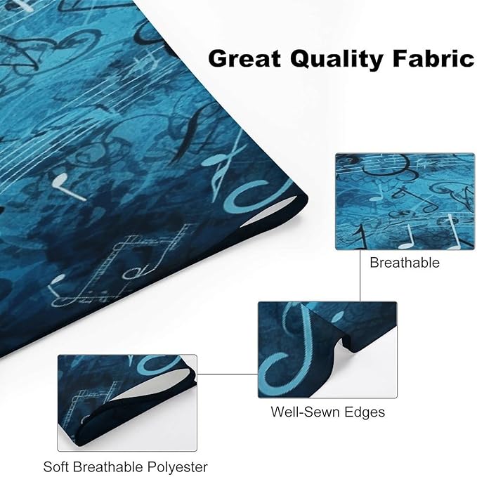 Dog Bandana Spring Pet Scarf Adjustable Triangle Blue Musical Notes Printing Dog Bib Washable Polyester Puppy Bandana for Small Medium Large Dogs Cat Birthday Party Supplies