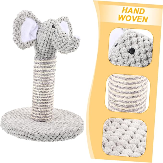 DOITOOL 2pcs Small Elephant 2pcs Small Elephant Zebra Cat Scratching Post Set Vertical Sisal Cat Scratcher and Kittens Sturdy Climbing and Resting Platform