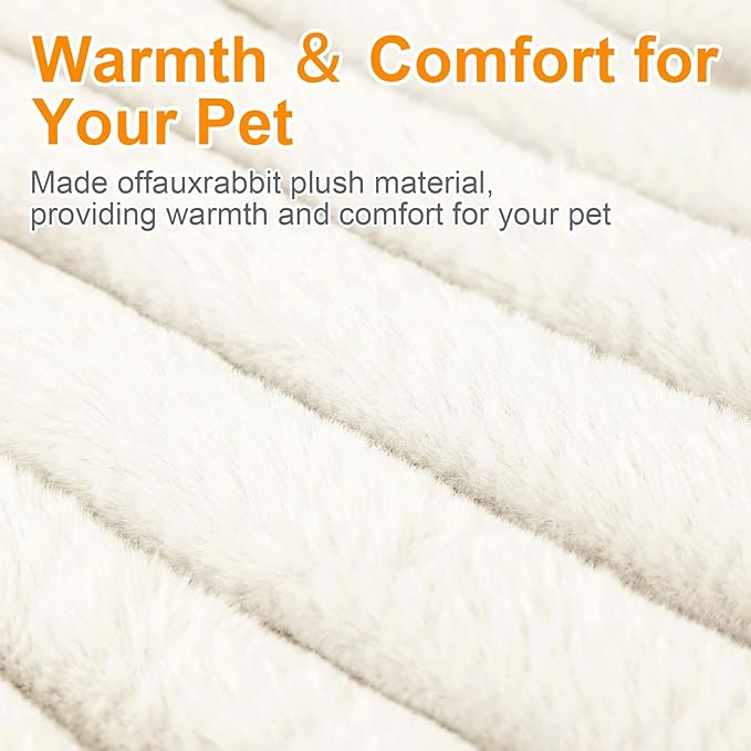 Washable Extra Large Dog Bed,Calming Anti Anxiety Round Donut Dog Bed,Fluffy Puppy Beds for Small Dogs,Cute Kitten Cat Beds for Indoor Cats,Anti-Slip Comfort Pet Beds for Extra Large Size(White,XXL)
