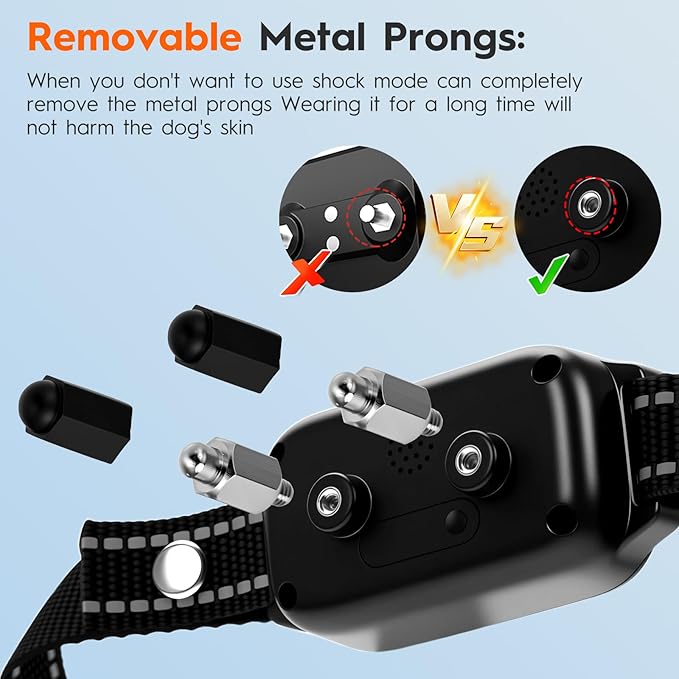 Shock Collar for Dogs 3 Dog Shock Collar with Remote Control with 4 Training Modes,Rechargeable Dog Training Collar Electric Collar for Small Medium Large Dogs (15-120Lbs) with Flash Light